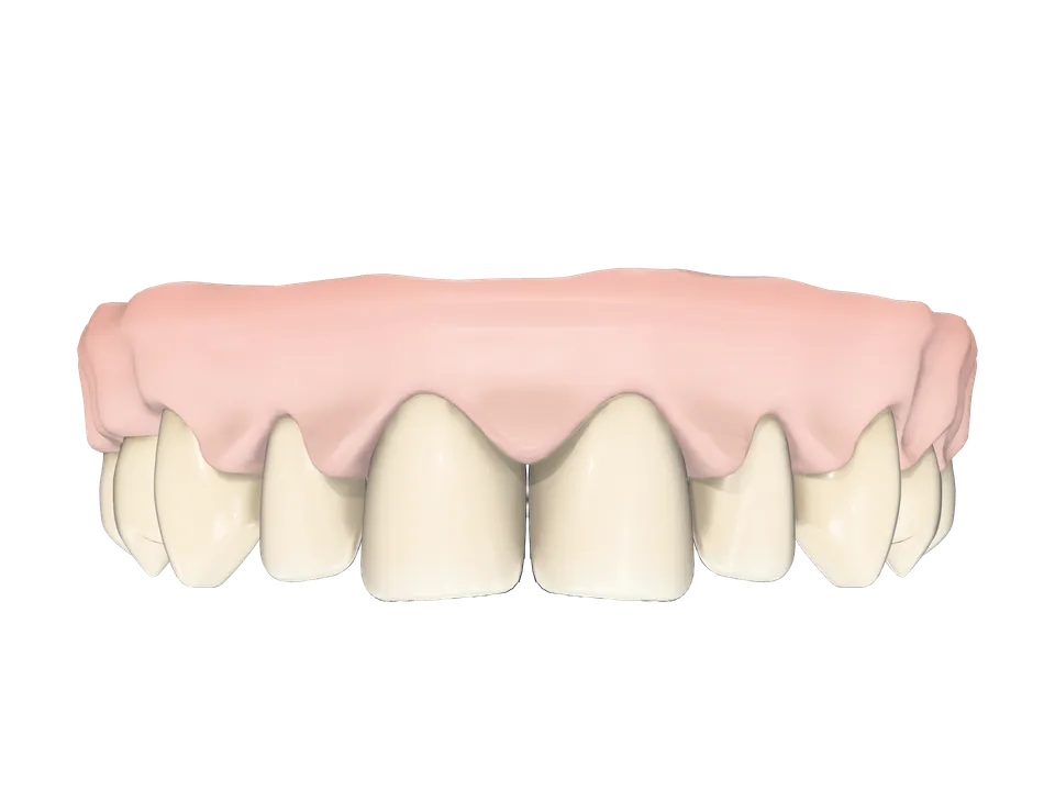 Ilustração 3D de uma arcada dentária superior